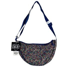 Uniqlo x Keith Haring Round Mini Shoulder Bag Crossbody Blue-Multi